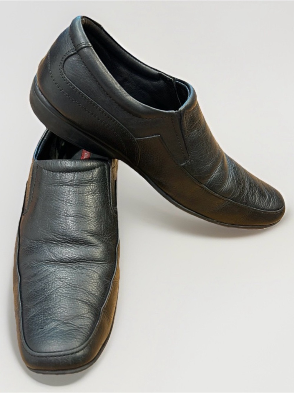 VALENTINO Garavani Black Driving Loafers Leather Slip-On Shoes Men US 10 / EU 43